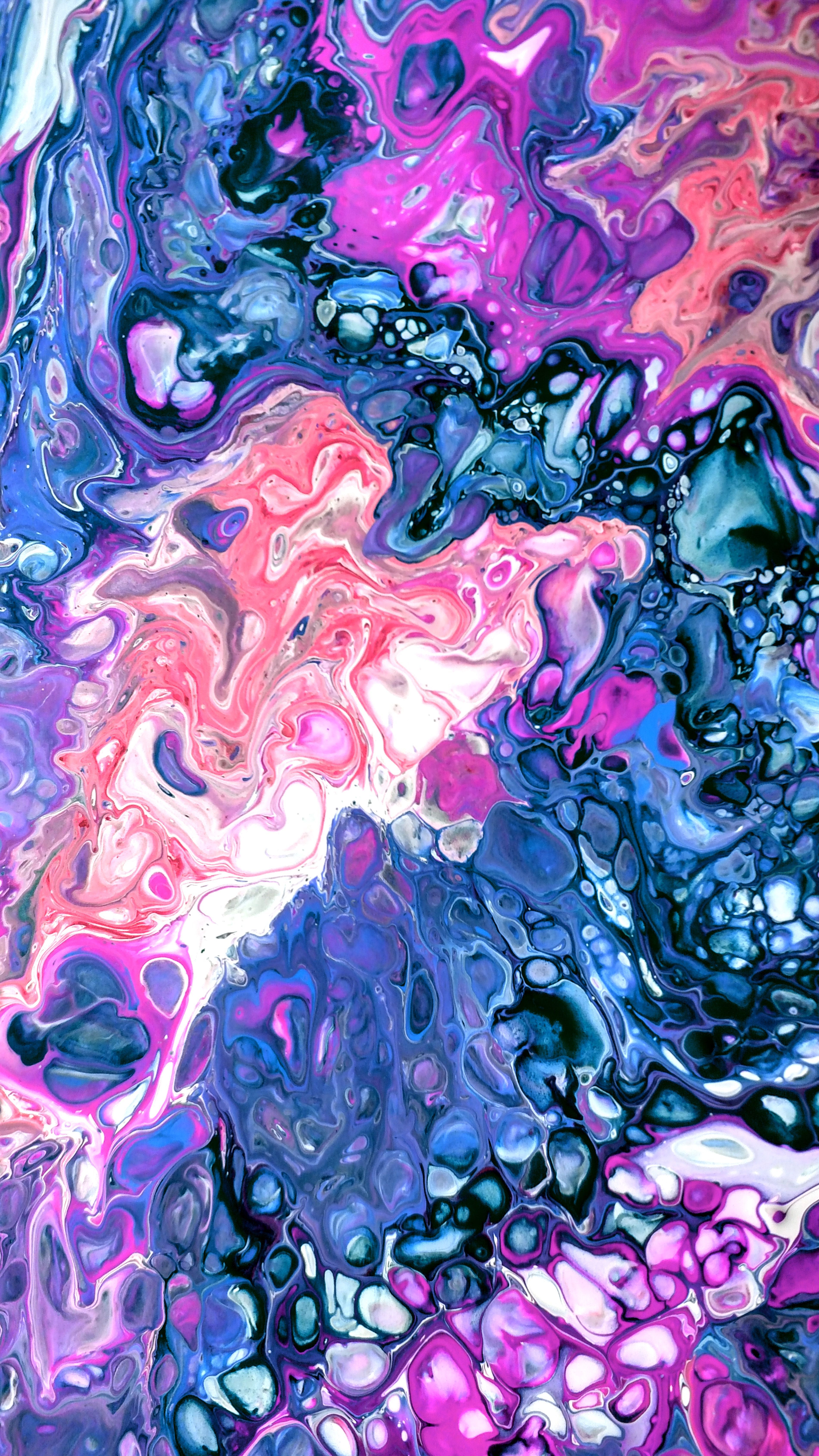 Fun Colors In A Fluid Pour Painting , HD Wallpaper & Backgrounds