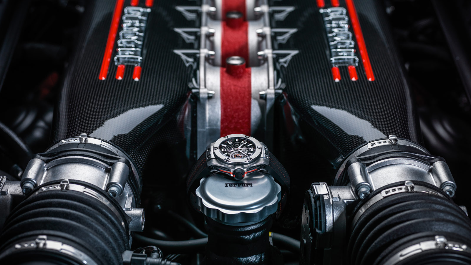 Hublot Ferrari - Hublot Watch With Ferrari Car , HD Wallpaper & Backgrounds