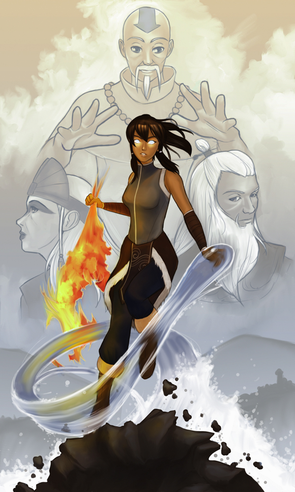 Korra Mobile Wallpaper - Korra Bending All Elements , HD Wallpaper & Backgrounds