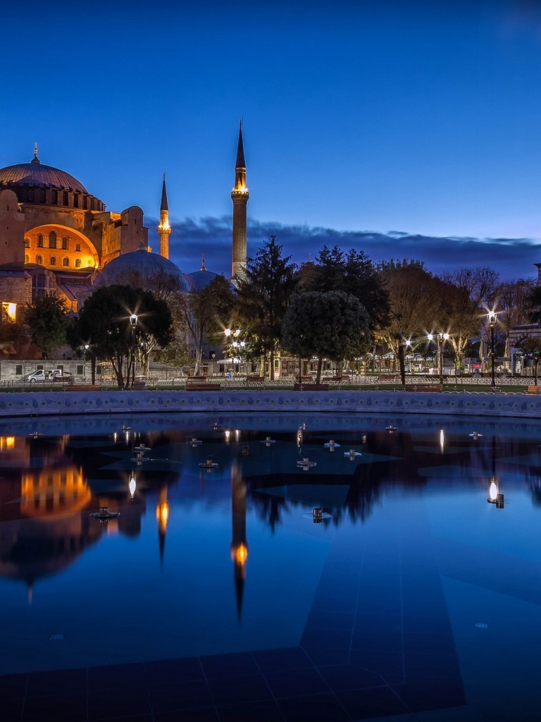 Hagia Sophia, Ayasofya, Istanbul, Mosque, Night, Reflection, - Hagia Sophia , HD Wallpaper & Backgrounds