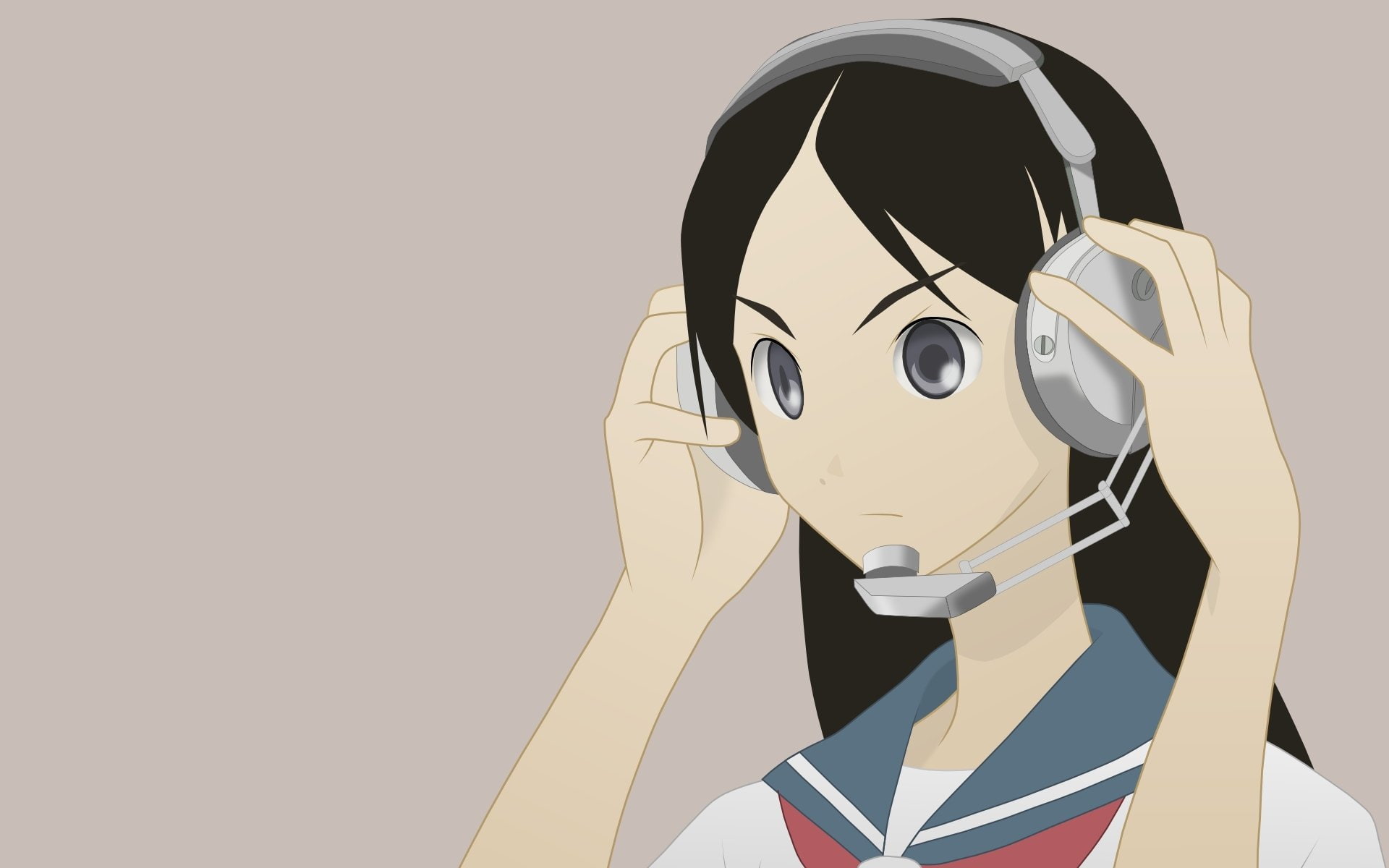 Anime, Sayonara, Zetsubou-sensei, Chiri Kitsu - Girl With Headphones And Mic Drawing , HD Wallpaper & Backgrounds