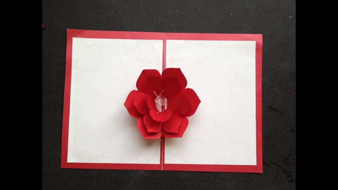 Easy To Make A 3d Flower Pop-up Paper Card Tutorial - 3d Flower Pop Up Card Template , HD Wallpaper & Backgrounds
