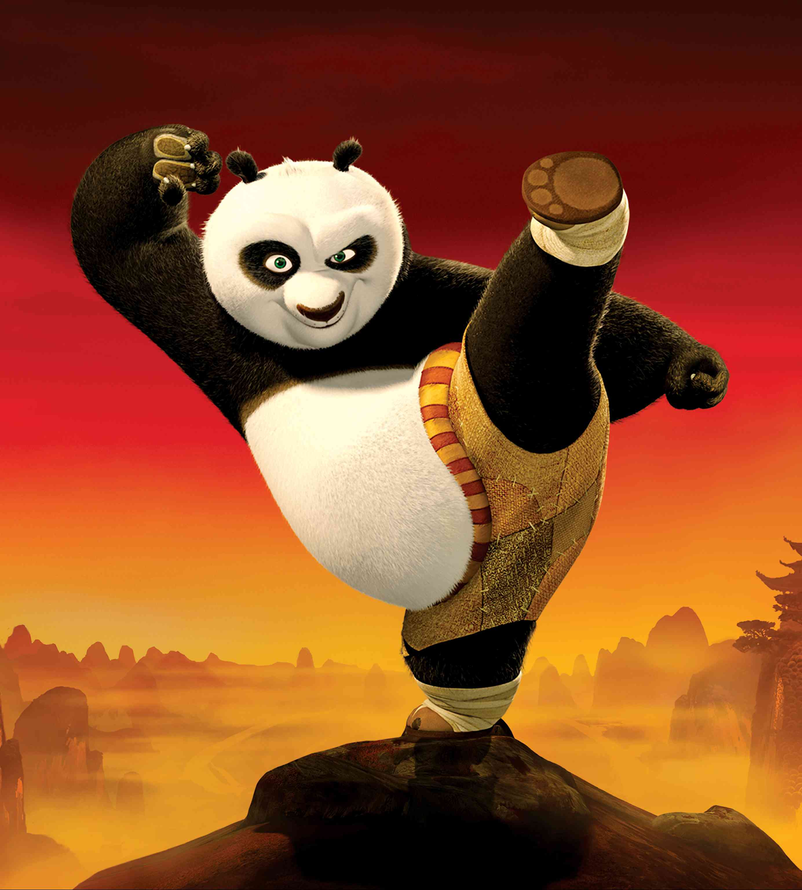 Po The Dragon Warrior In Kung Fu Panda Movie Wallpaper - Kung Fu Panda , HD Wallpaper & Backgrounds