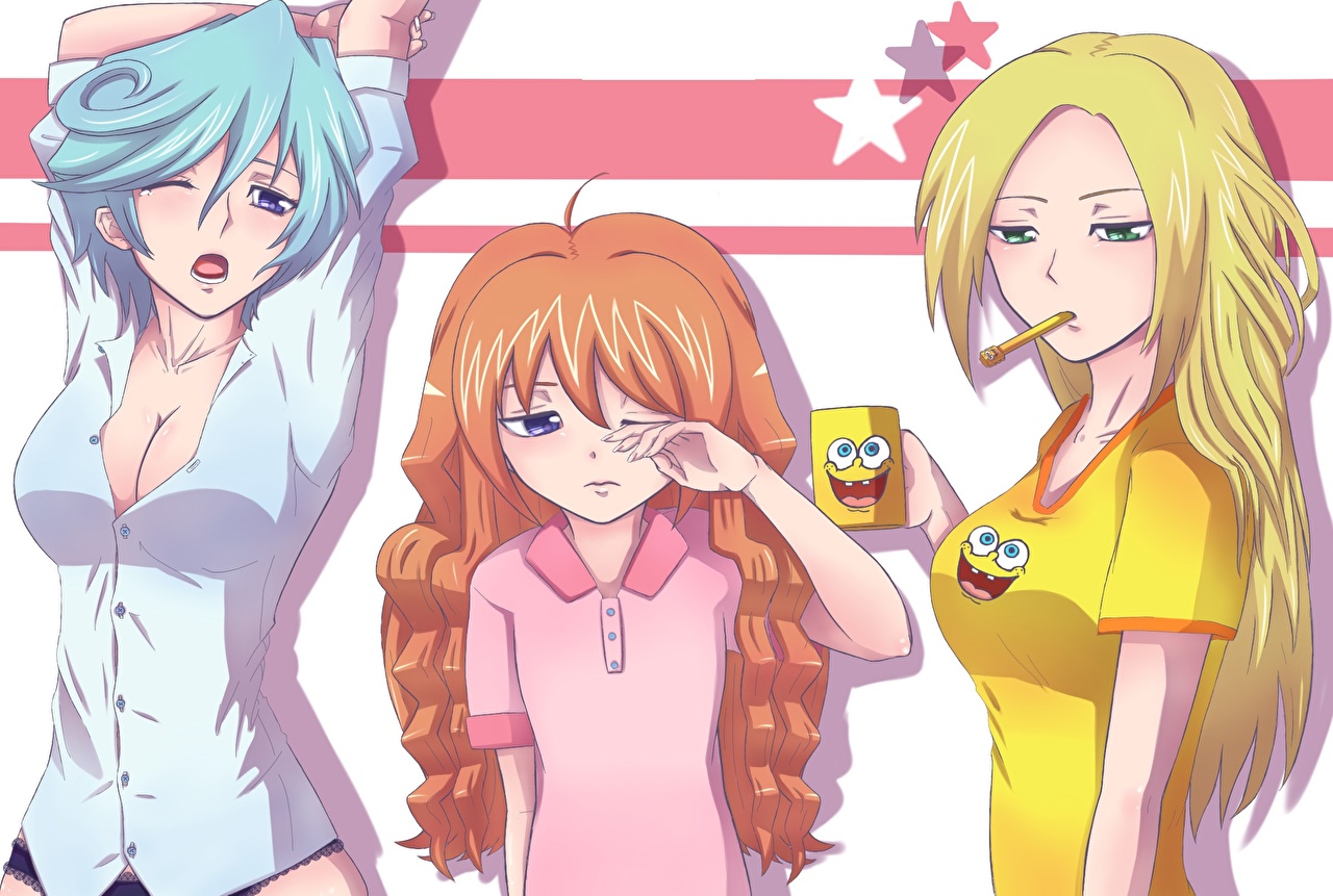 Spongebob As A Girl Anime , HD Wallpaper & Backgrounds