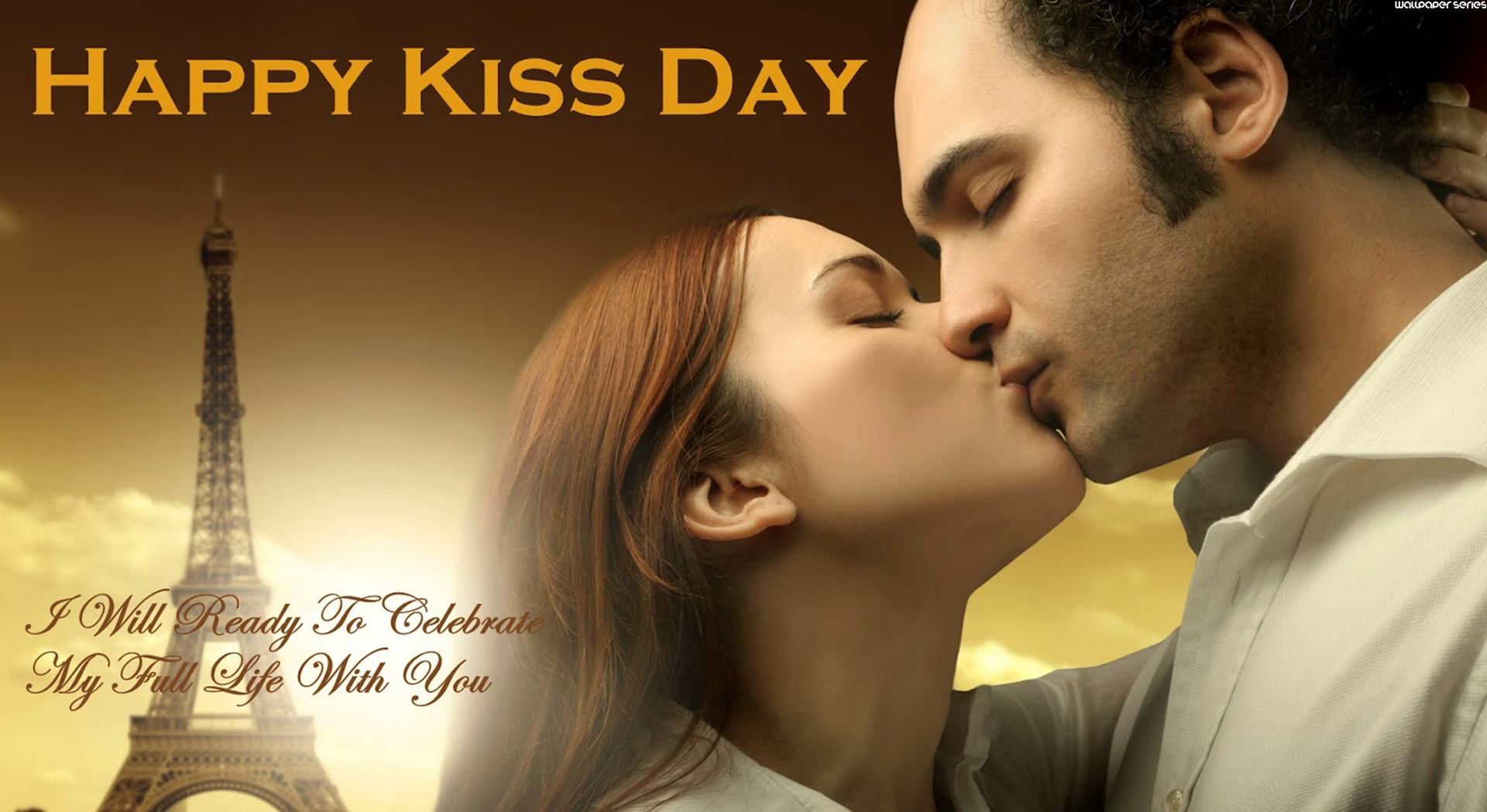 Kiss Day Couple Hd Wallpaper - Romantic Happy Kiss Days , HD Wallpaper & Backgrounds