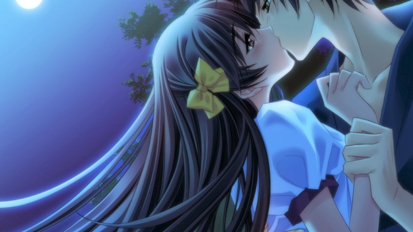 Happy Kiss Day 2014 Hd Wallpapers And Pics Kiss In - Anime Boy And Girl Kissing , HD Wallpaper & Backgrounds