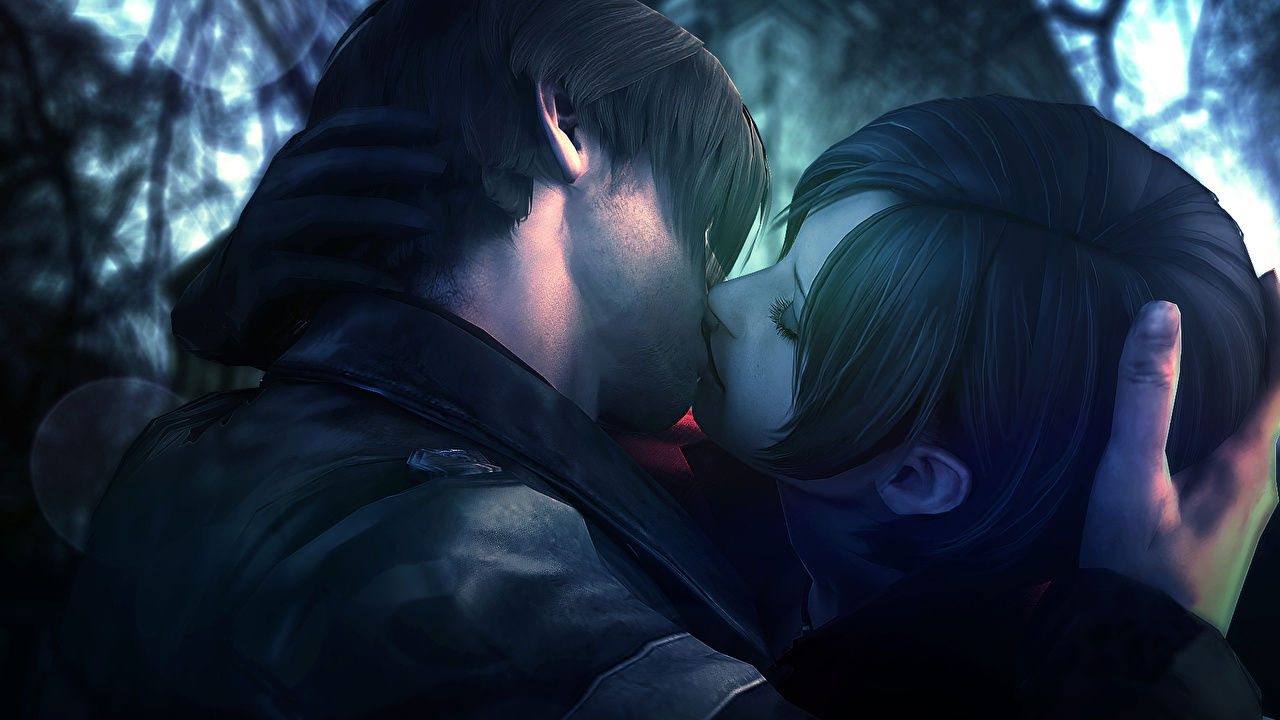 1280 X - Resident Evil 2 Ada Wong Kiss , HD Wallpaper & Backgrounds