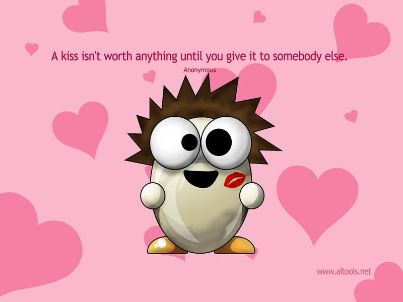 Cartoon Kiss Images - Valentine's Day Quotes , HD Wallpaper & Backgrounds