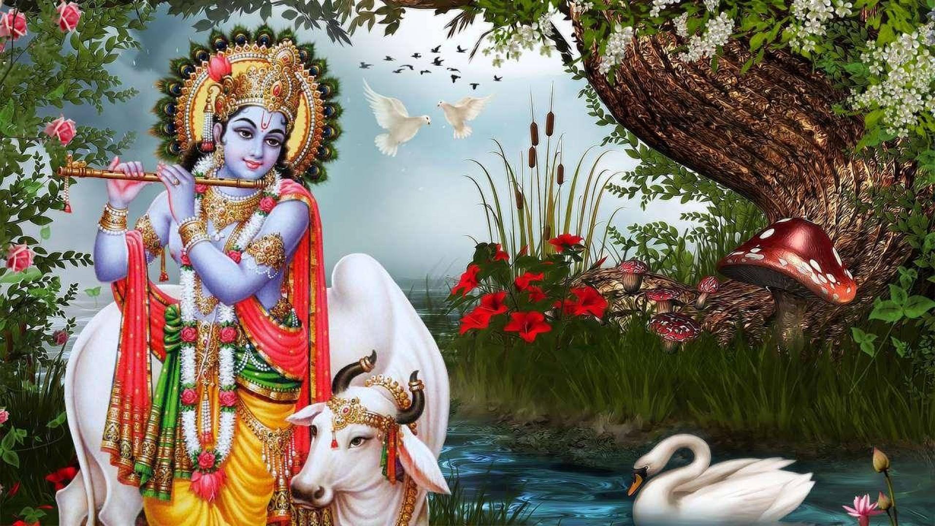 Krishna - Krishna Full Hd God , HD Wallpaper & Backgrounds