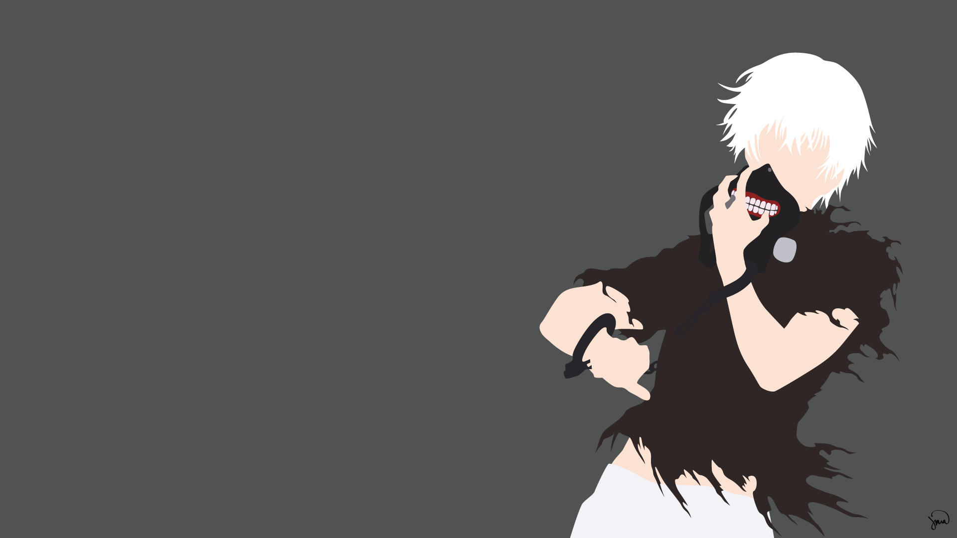 Kaneki Ken Tokyo Ghoul Wallpaper Wp008379 - 1080p Wallpaper Minimalist Anime , HD Wallpaper & Backgrounds