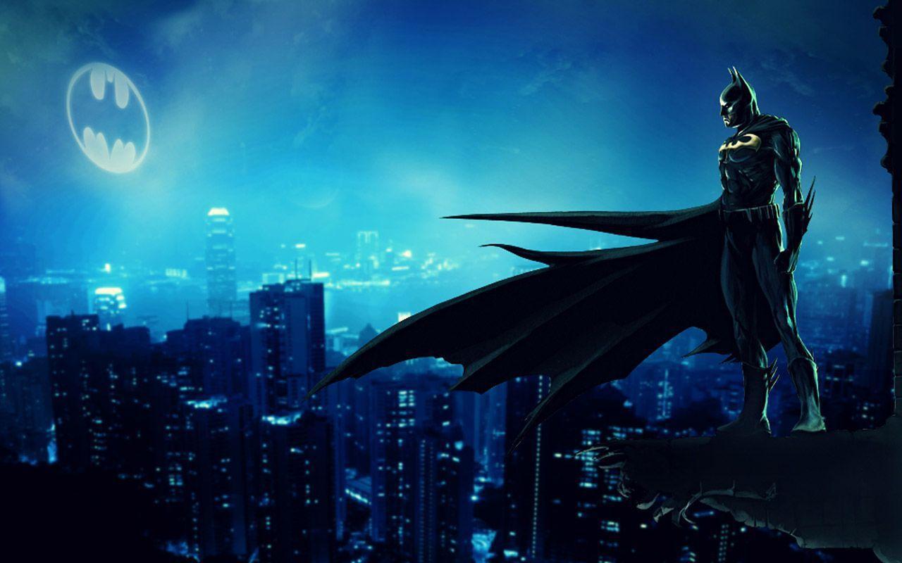 Batman Looking At Bat Signal , HD Wallpaper & Backgrounds