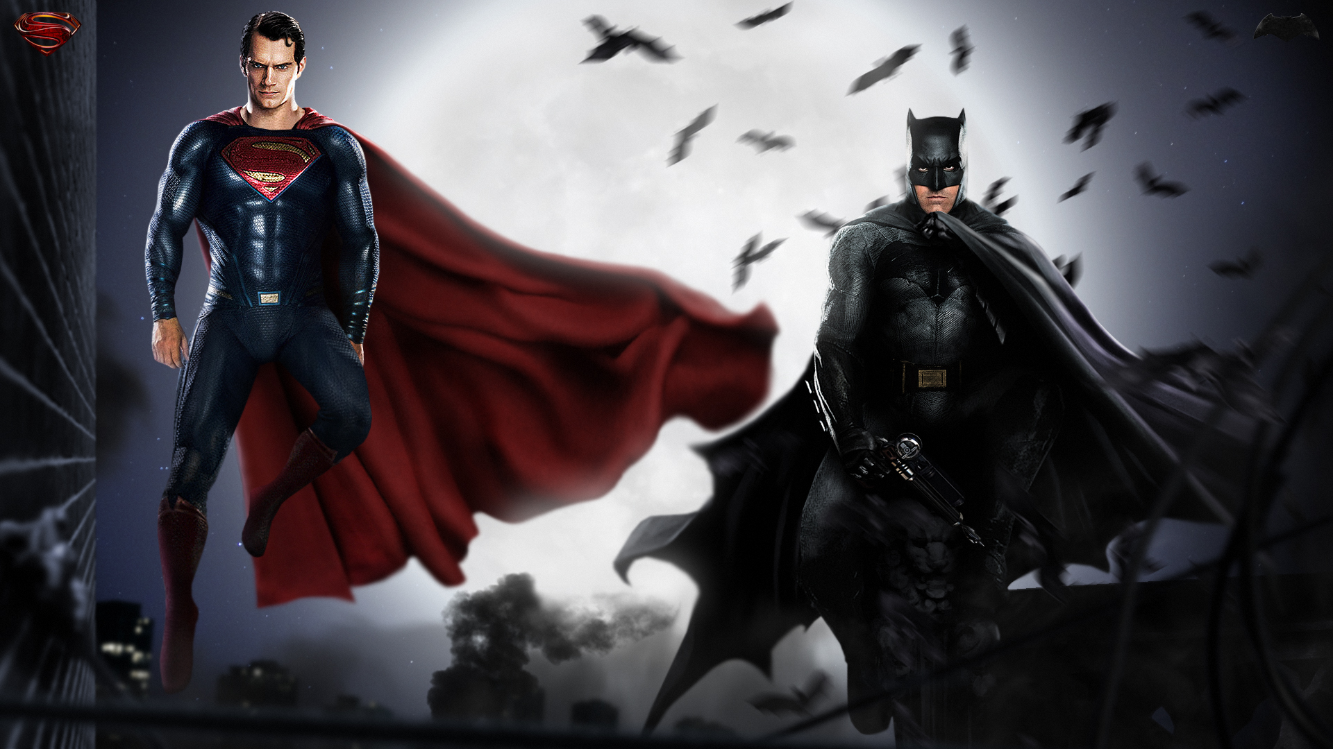 Batman V Superman Hd Wallpapers For Laptop Widescreen - Batman Vs Superman Background Hd , HD Wallpaper & Backgrounds