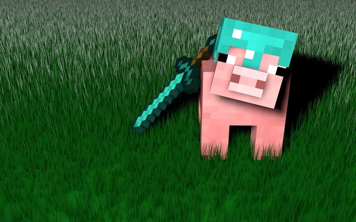 Minecraft Wallpaper Entitled Minecraft - Minecraft Pig Hd , HD Wallpaper & Backgrounds