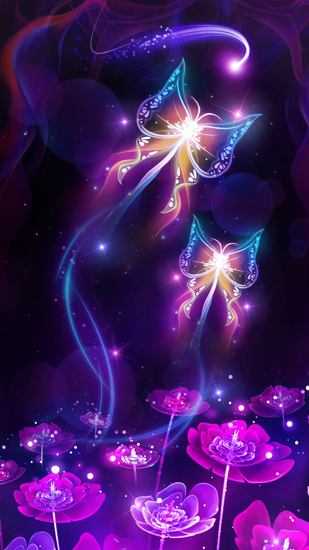 Shiny Neon Butterfly Live Wallpaper Android Live Wallpaper/background - Neon Butterfly , HD Wallpaper & Backgrounds