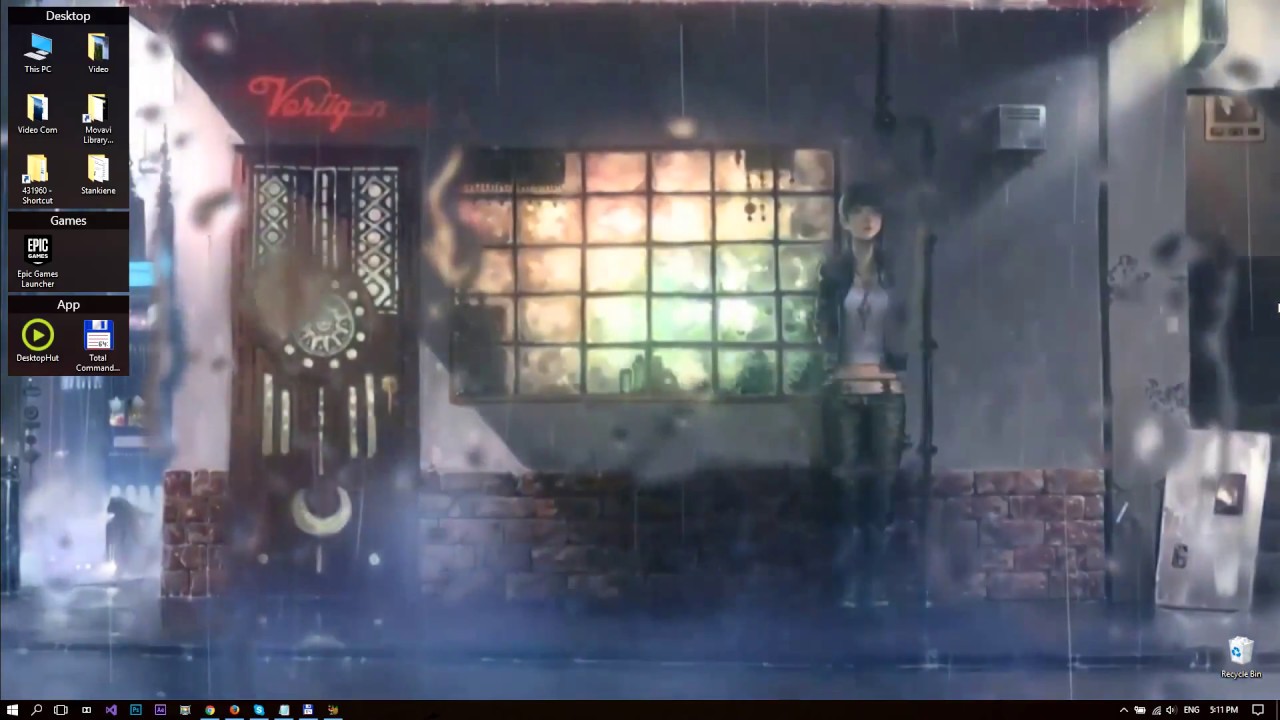 Anime Girl In The Rain 60fps Live Wallpaper - Rain Live Wallpaper Anime , HD Wallpaper & Backgrounds