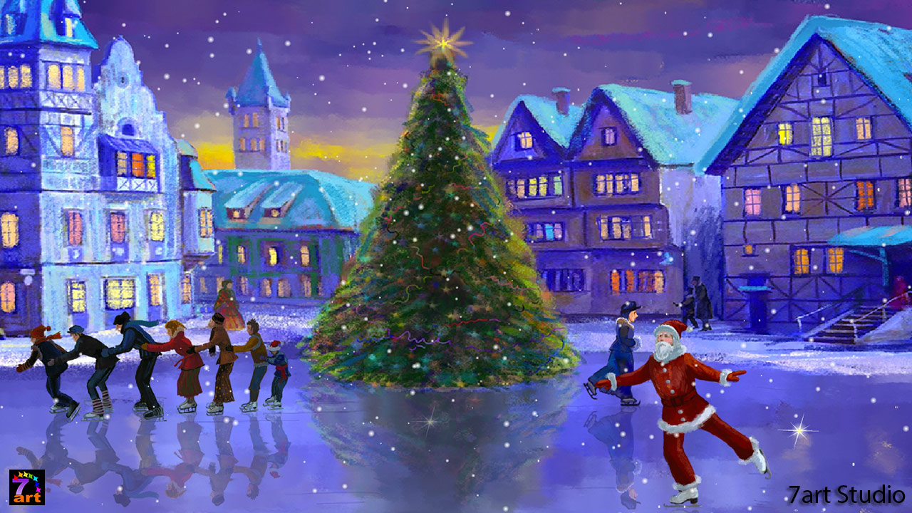 Christmas Rink Screensaver - Merry Christmas Pic Latest , HD Wallpaper & Backgrounds