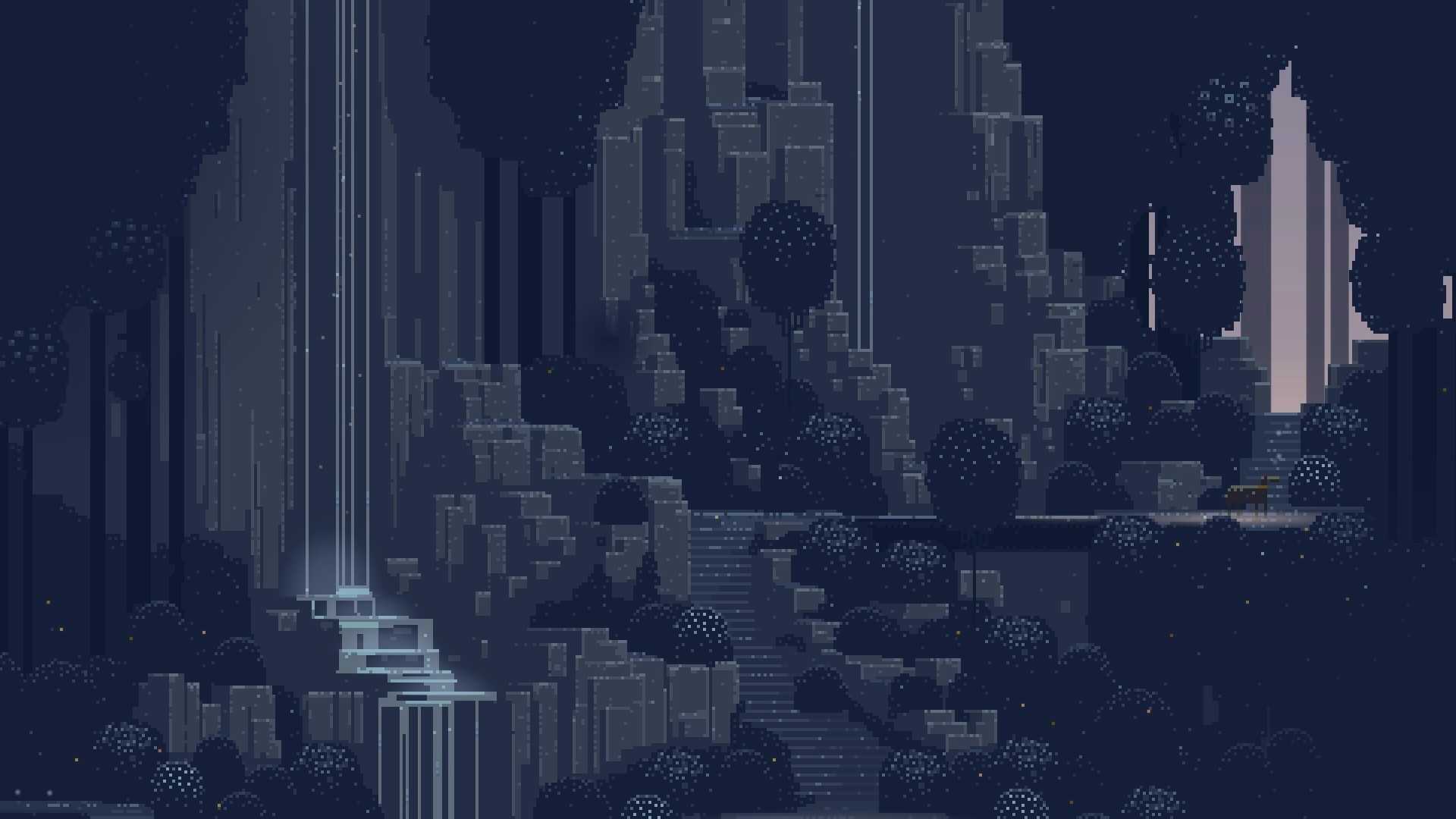 Pixel Art City Background , HD Wallpaper & Backgrounds