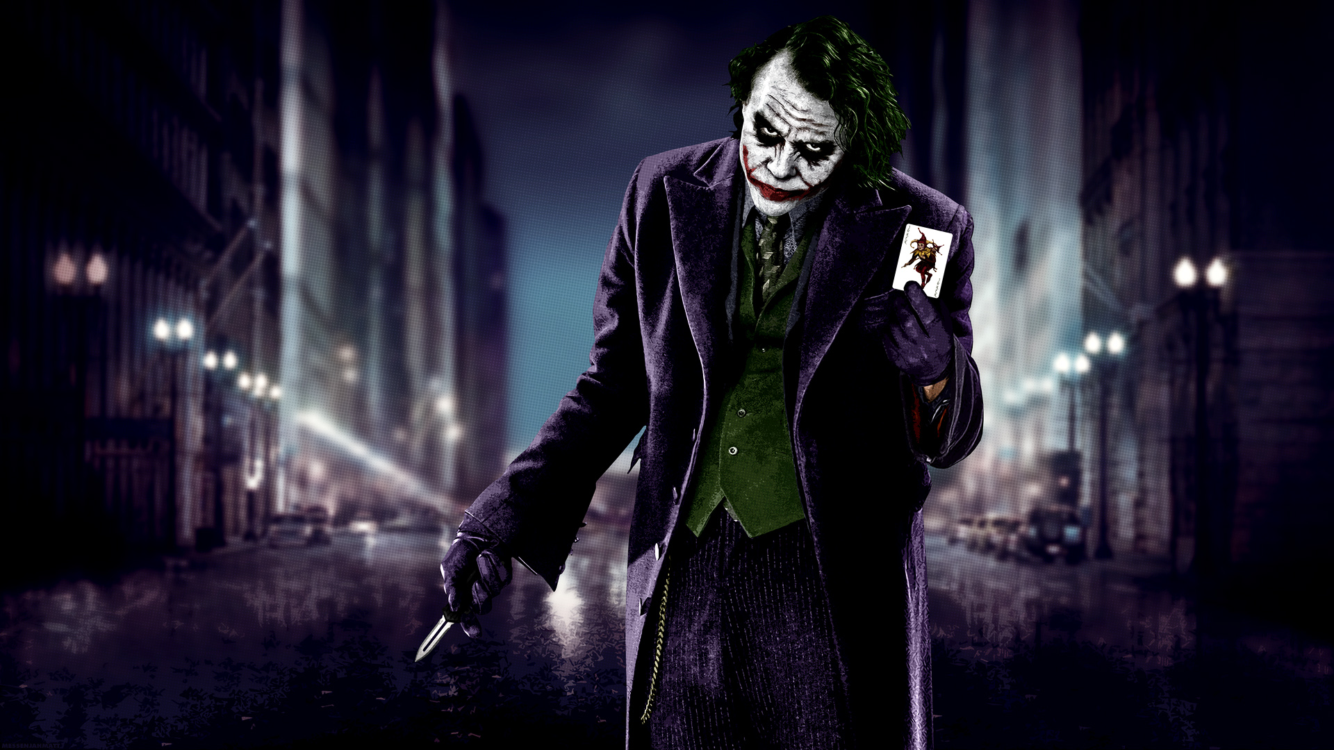 Joker Full Hd Wallpaper - Joker Heath Ledger Wallpaper 4k , HD Wallpaper & Backgrounds