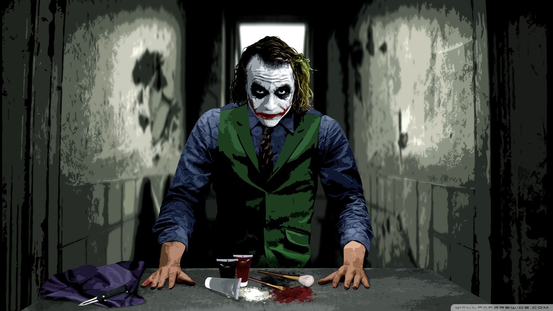 Heath Ledger The Joker Hd Wallpaper - Heath Ledger As Joker Hd , HD Wallpaper & Backgrounds
