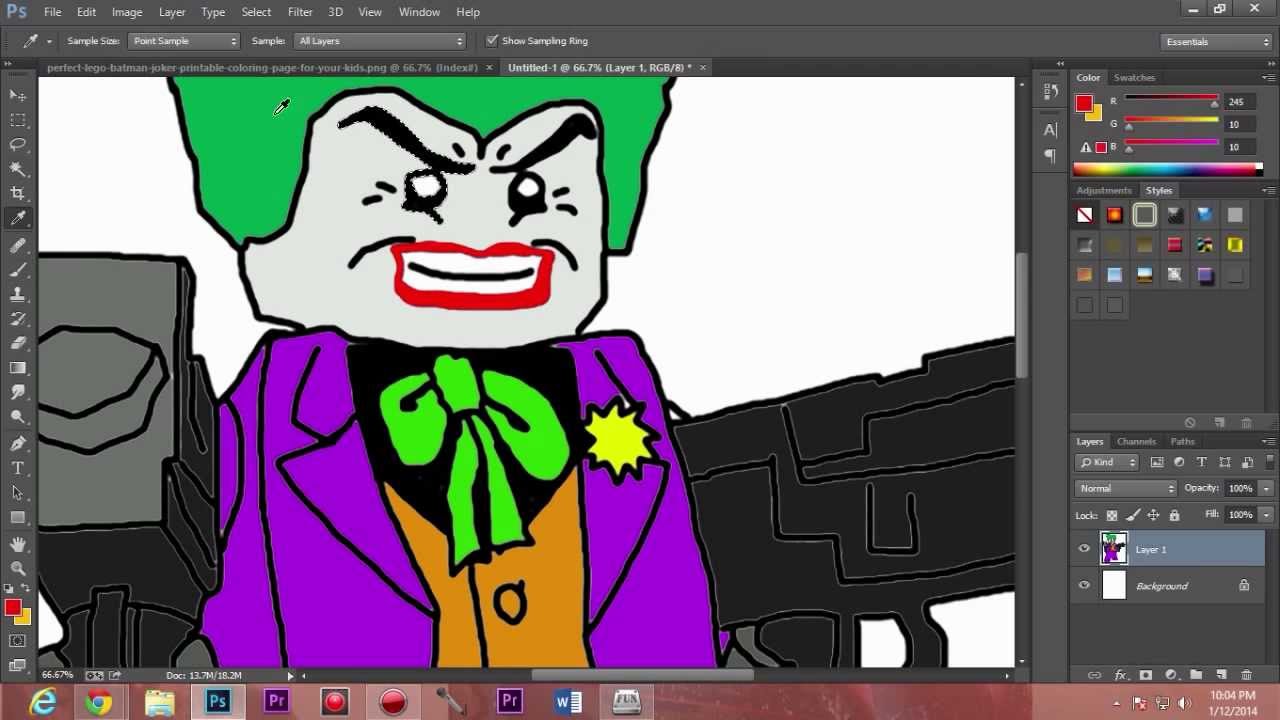 Lego Batman 2 Joker Edition Speed Painting - Cartoon , HD Wallpaper & Backgrounds