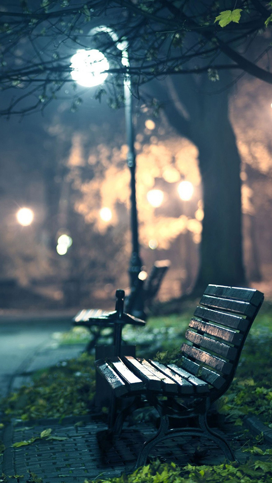 Night Benches And Street Lamps Wallpapers For Galaxy , HD Wallpaper & Backgrounds