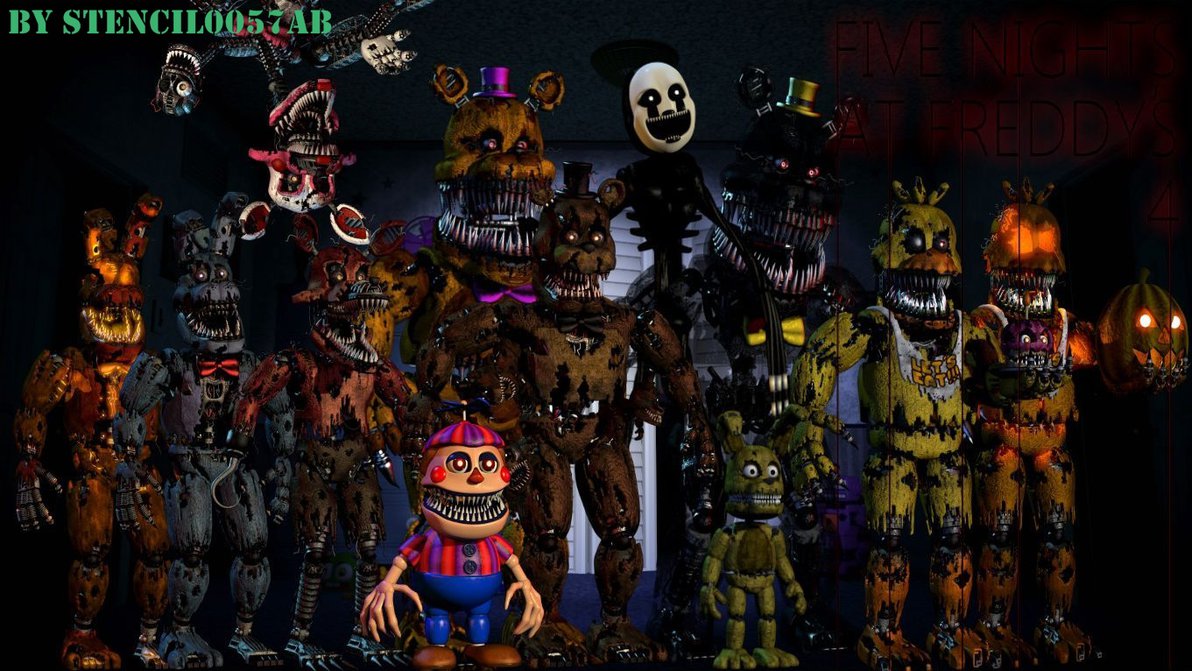 Wallpapers Five Nights At Freddys - Five Nights At Freddy's 4 Personagens , HD Wallpaper & Backgrounds