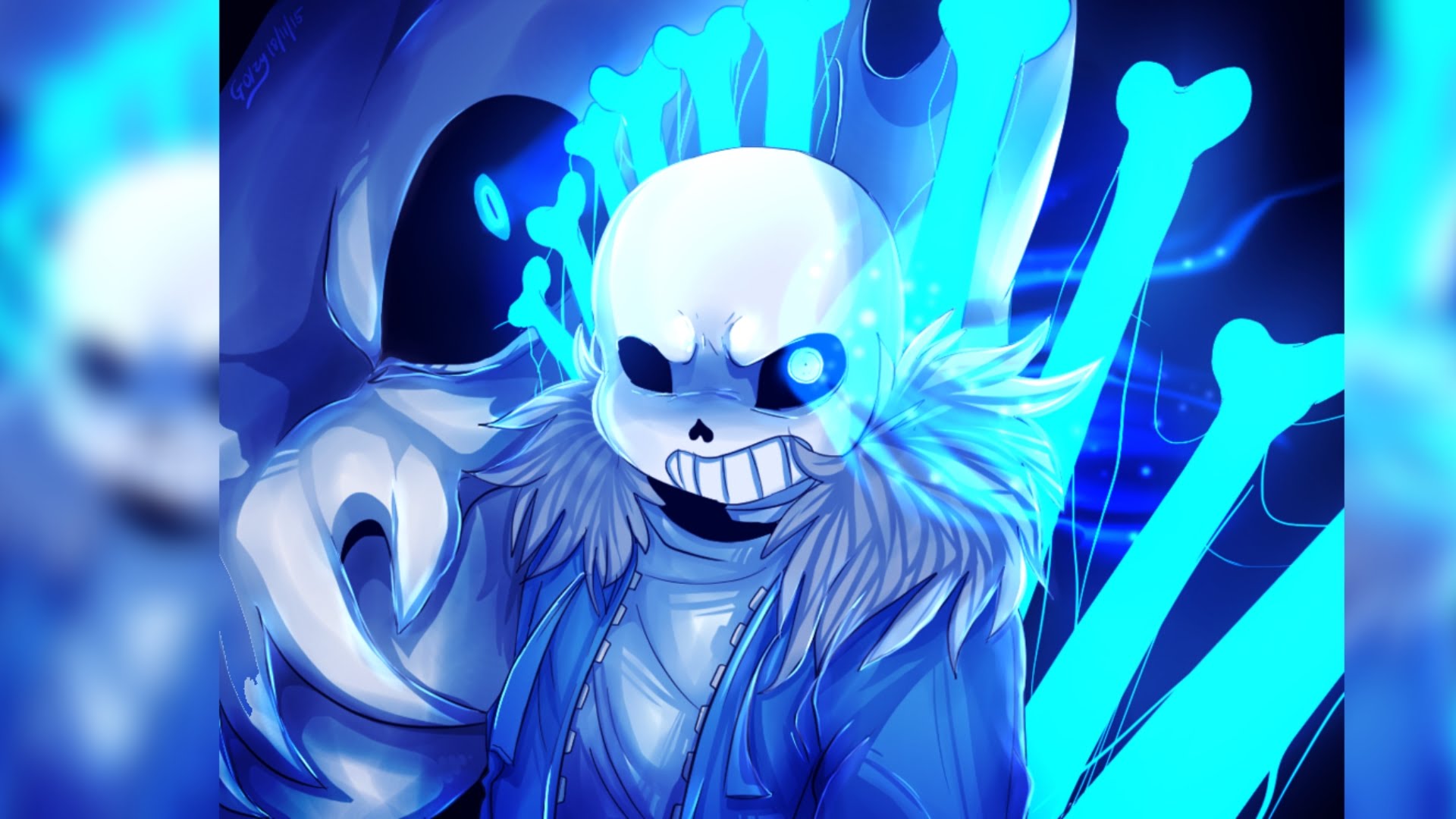 Remix Wallpaper - Sans The Skeleton Blue Eye , HD Wallpaper & Backgrounds