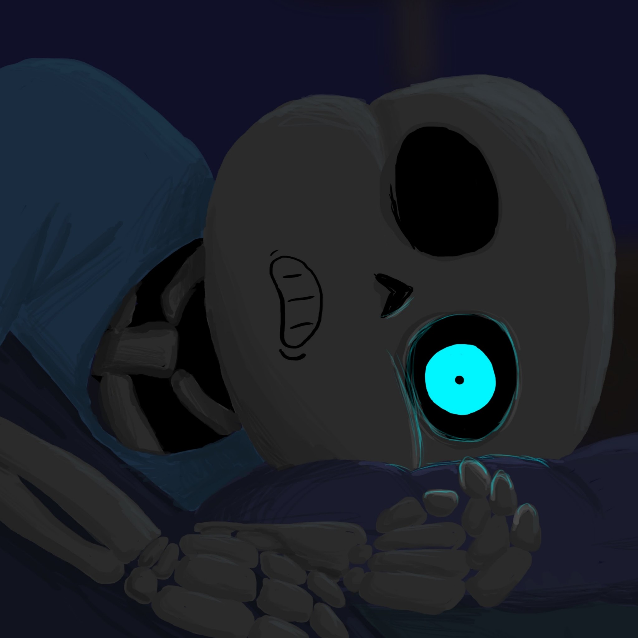 Hd Wallpapers - Fanart Sans Undertale Blue Eye , HD Wallpaper & Backgrounds