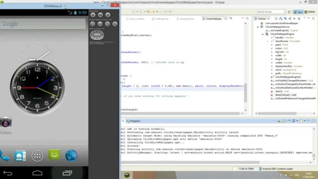 [android] How To Create A Live Wallpaper - Android Analog Clock Widget Source Code , HD Wallpaper & Backgrounds