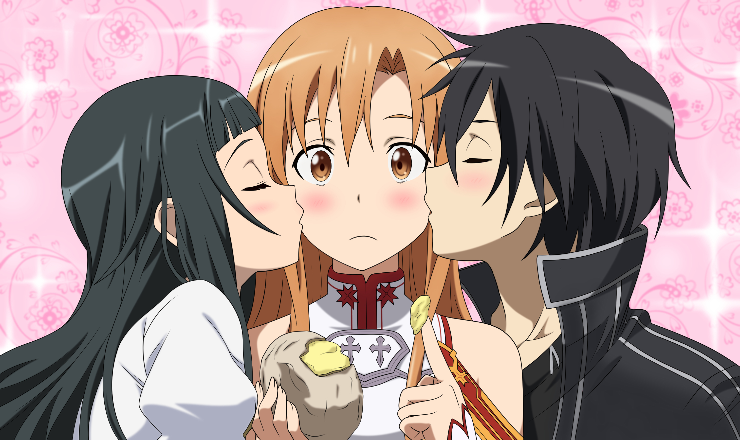 Hd Wallpaper - Kirito X Asuna Cute , HD Wallpaper & Backgrounds