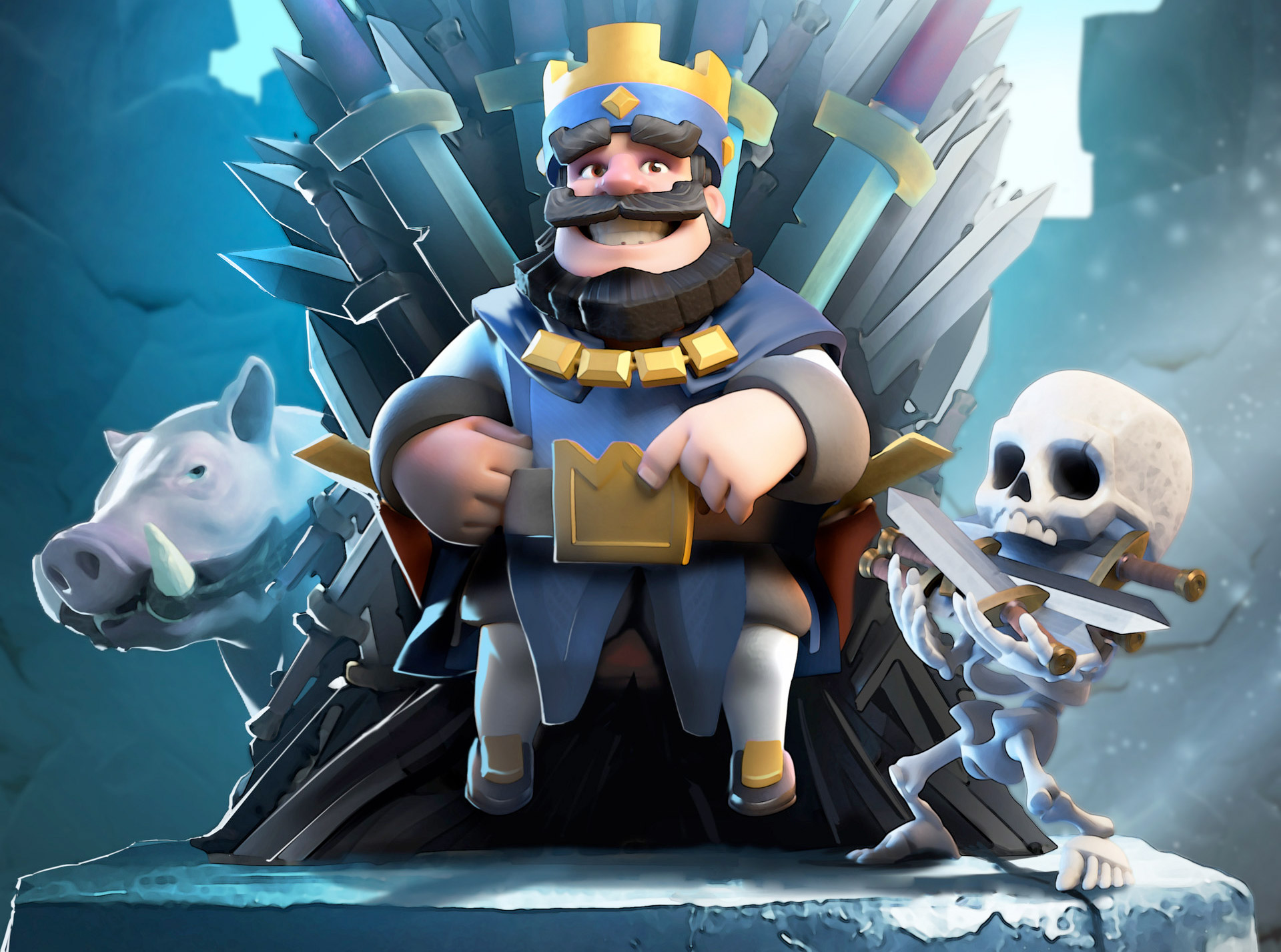 Clash Royale Blue King Hd - Clash Royale Wallpaper For Iphone , HD Wallpaper & Backgrounds