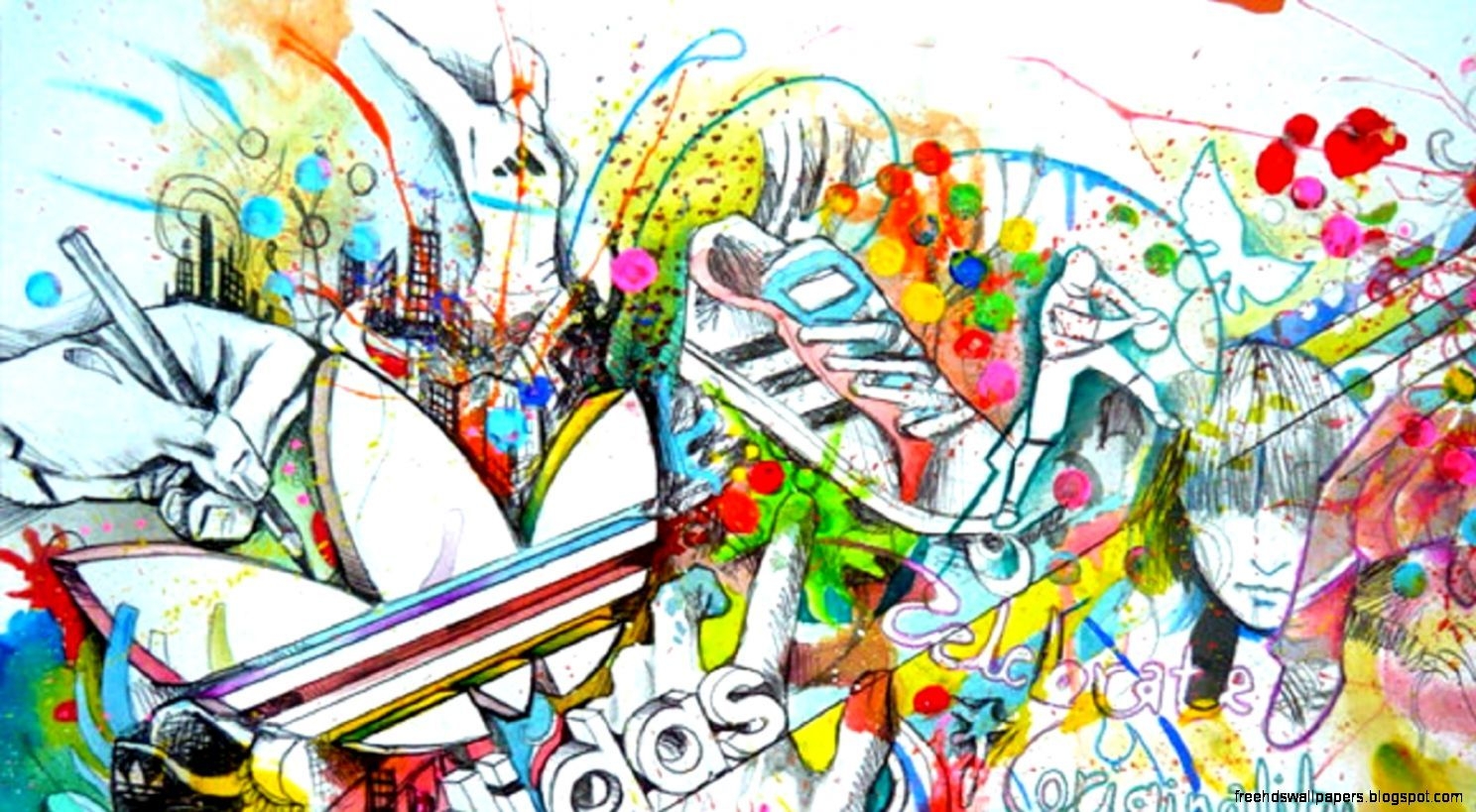 Wallpapers Cool Wallpaper Designs Cartoon Music Boys - Adidas Hd , HD Wallpaper & Backgrounds