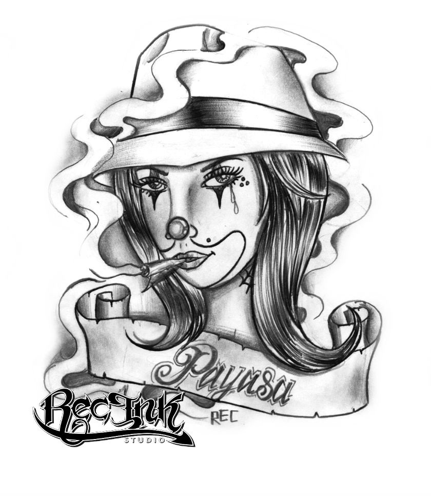 Download Gangster Wallpaper - Smoking Girl Tattoo Designs , HD Wallpaper & Backgrounds