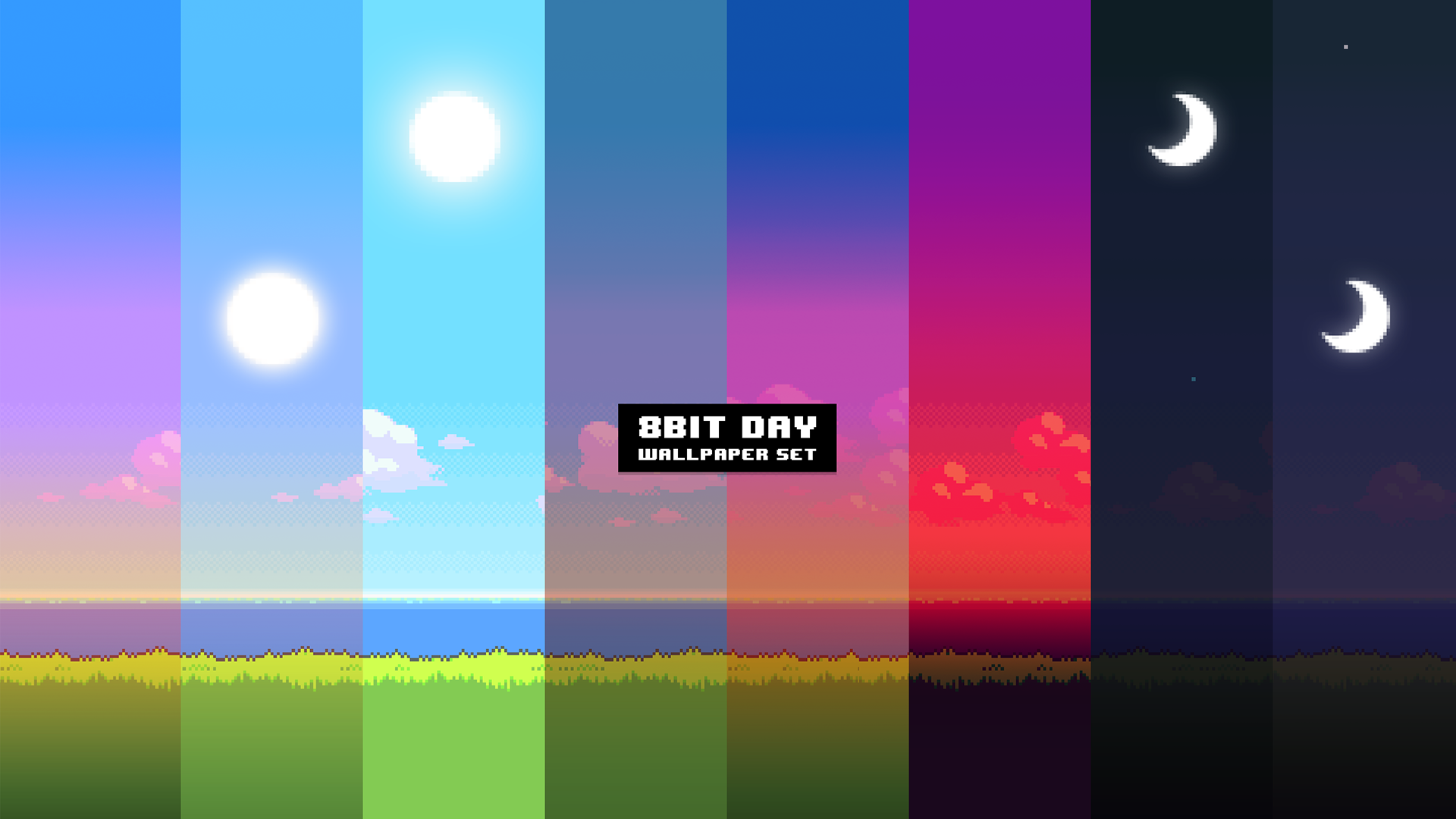 8bit Day - Wallpaper - 8 Bit Video Game Background , HD Wallpaper & Backgrounds