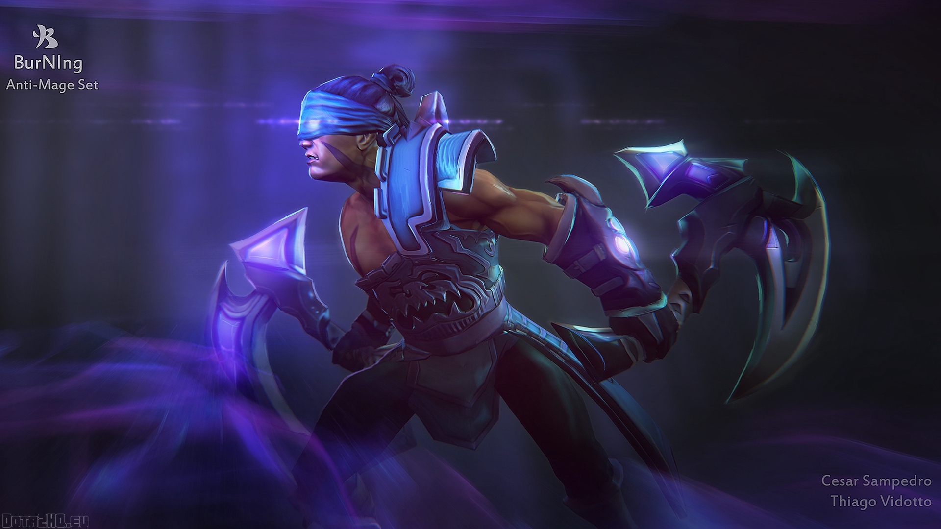 Wallpaper Anti-mage, Dota 2, Burning Set - Dota 2 Anti Mage Wallpaper Hd , HD Wallpaper & Backgrounds