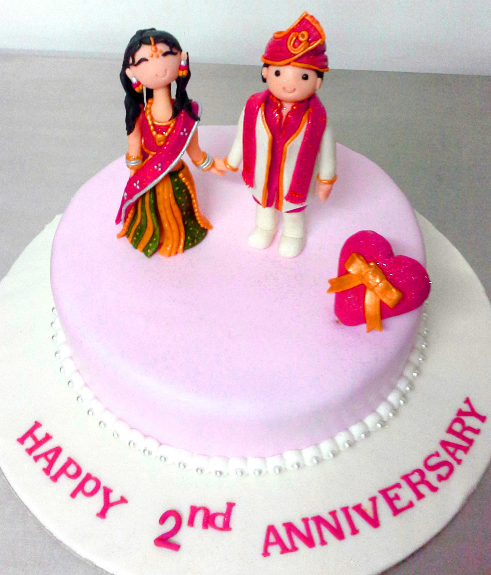 Wallpaper Of Wedding Anniversary Cake Happy 2nd Anniversary