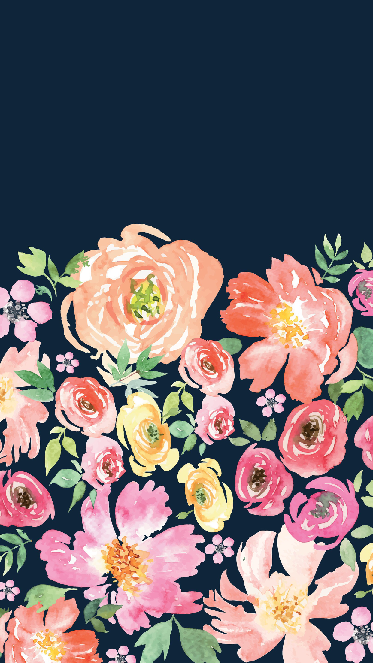 Navy Floral Wallpaper , HD Wallpaper & Backgrounds
