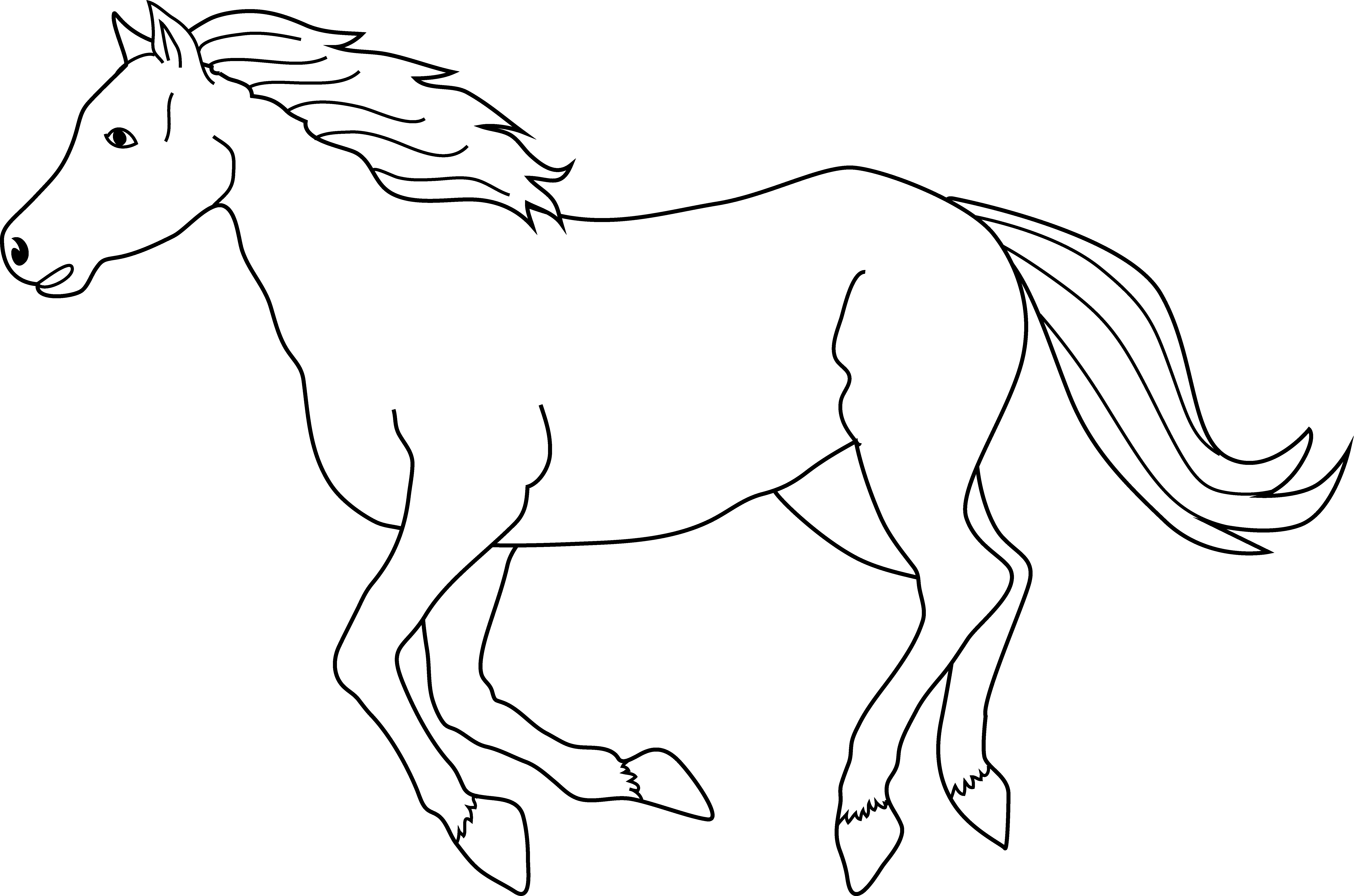 Black - White Stallion Clip Art , HD Wallpaper & Backgrounds