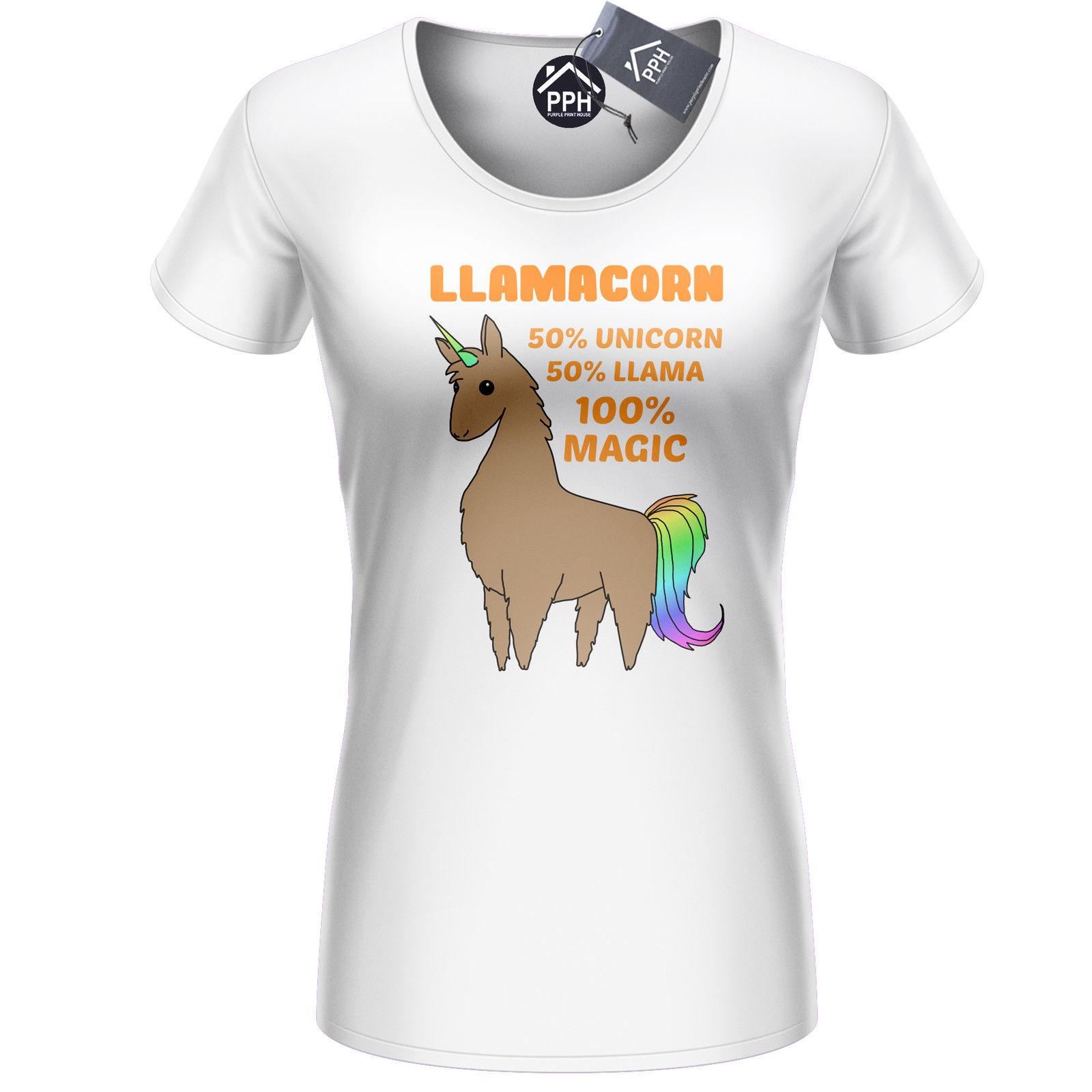 Llamacorn 50% Unicorn 50% Llama Funny Tshirt Womens - T-shirt , HD Wallpaper & Backgrounds