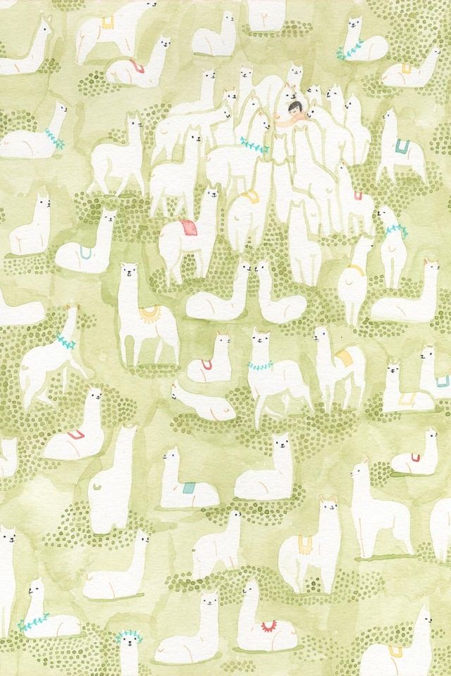 Drawn Llama Wallpaper - Llama Wallpaper Iphone , HD Wallpaper & Backgrounds