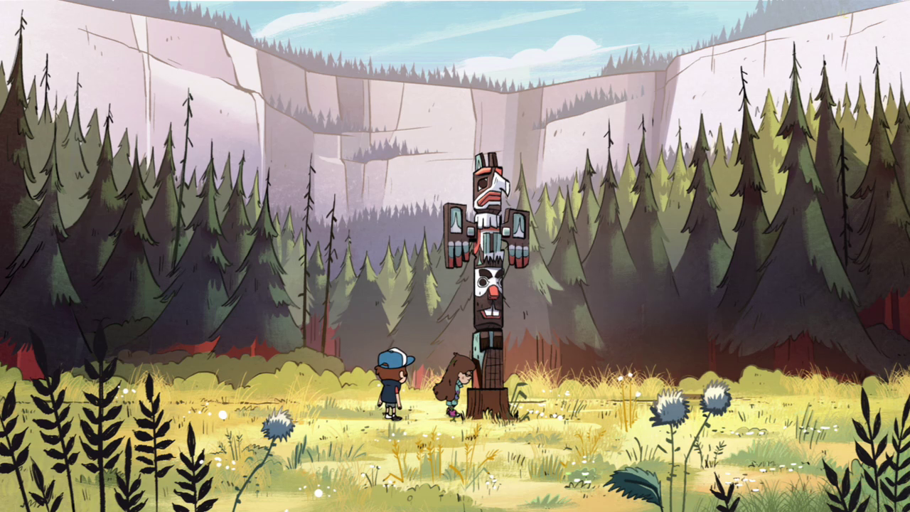 Totem Pole Missing Waddles Gf - Gravity Falls Background Style , HD Wallpaper & Backgrounds