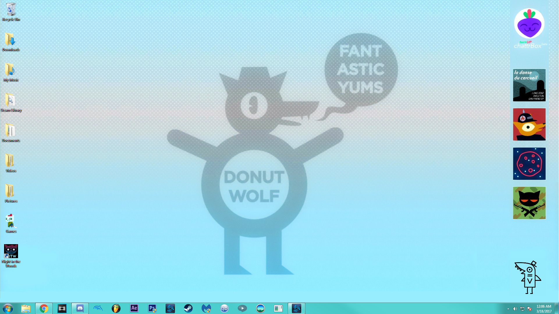 Uploaded It To My Drive Here - Donut Wolf Night In The Woods , HD Wallpaper & Backgrounds