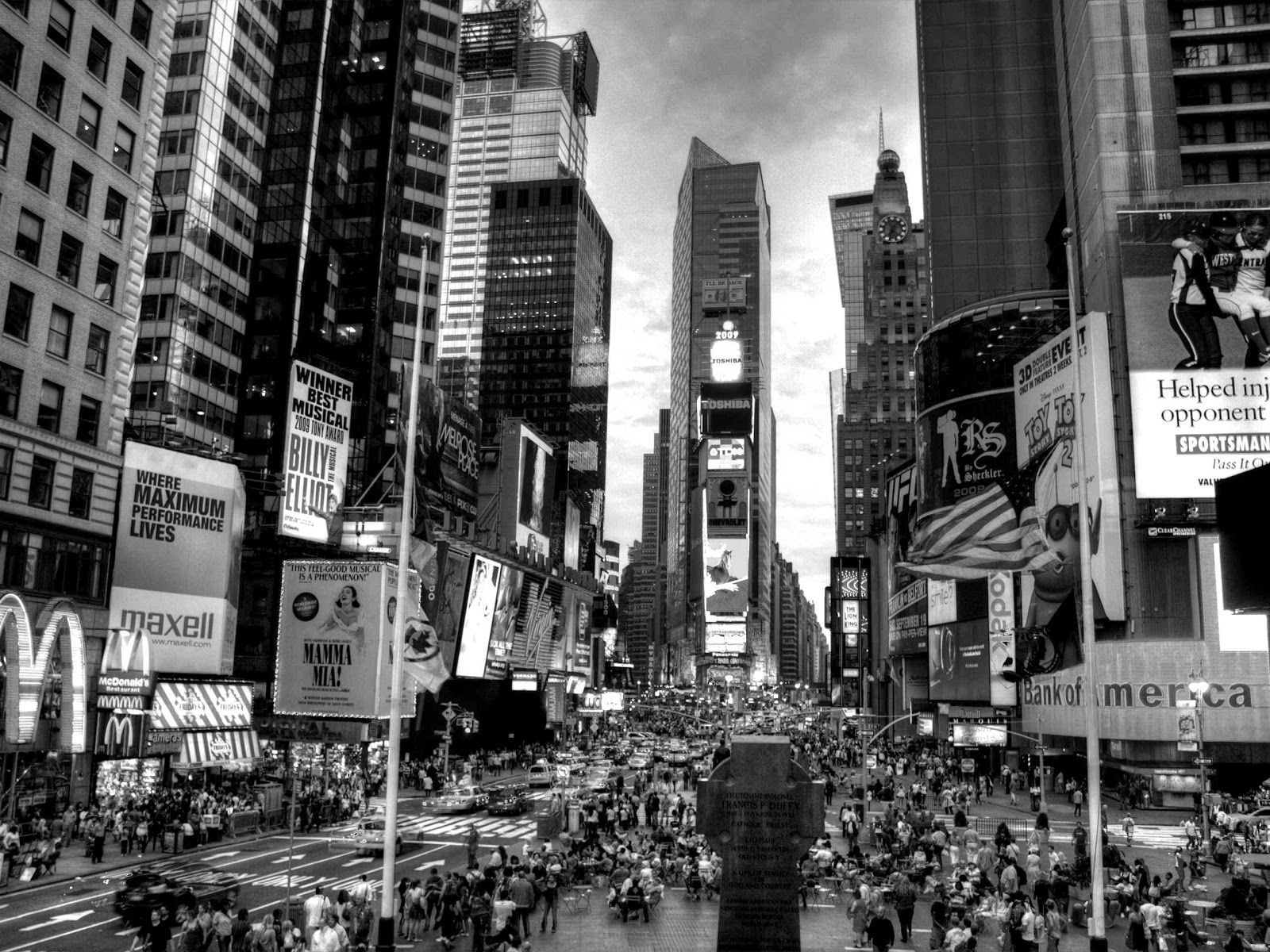 Time Square Wallpaper Black And White - Times Square , HD Wallpaper & Backgrounds