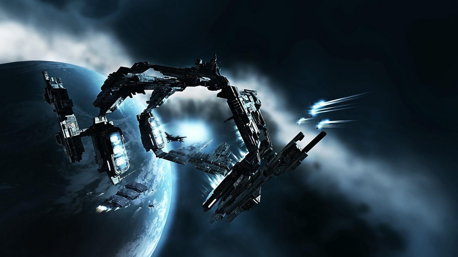 Space S Widescreen 3d Desktop Wallpaper - Eve Online Warp Gates , HD Wallpaper & Backgrounds