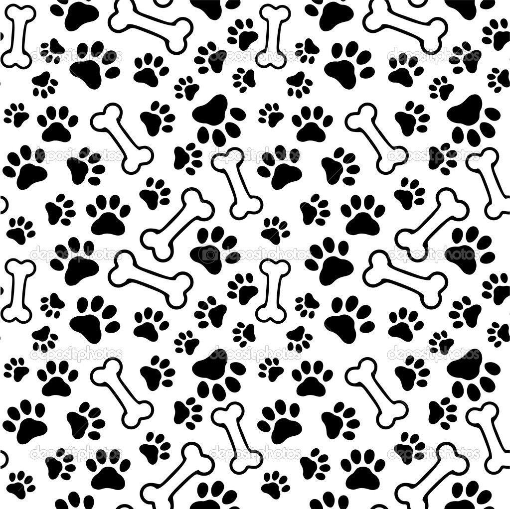 Puppy Printed Wallpaper - Puppy Paw Background , HD Wallpaper & Backgrounds