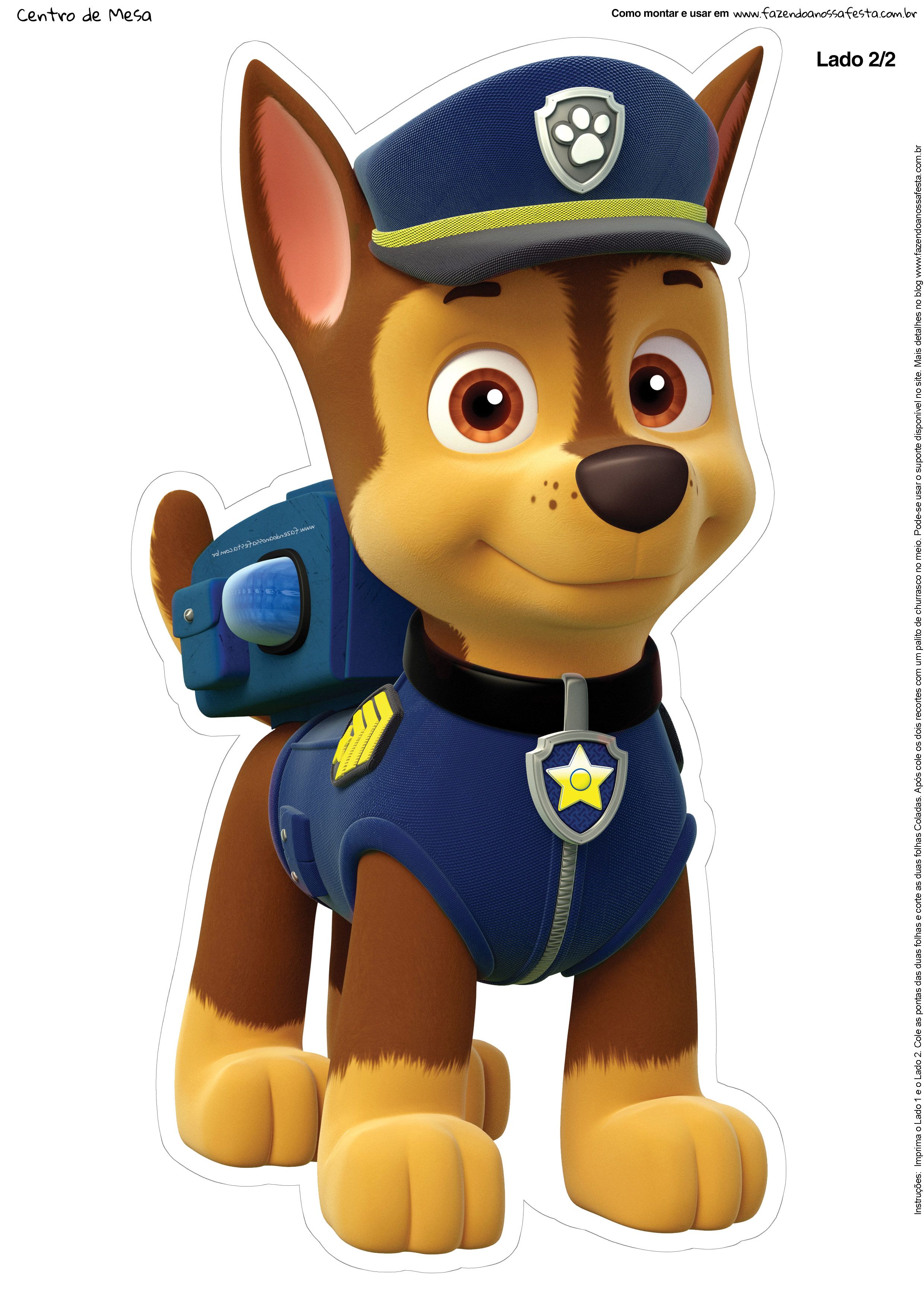 Download Hd Wallpapers Paw Patrol Printable - Personagens Patrulha Canina Chase , HD Wallpaper & Backgrounds