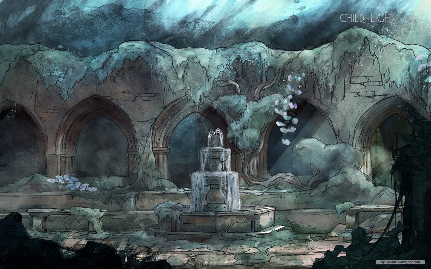 Free Game Wallpaper - Child Of Light Scene , HD Wallpaper & Backgrounds