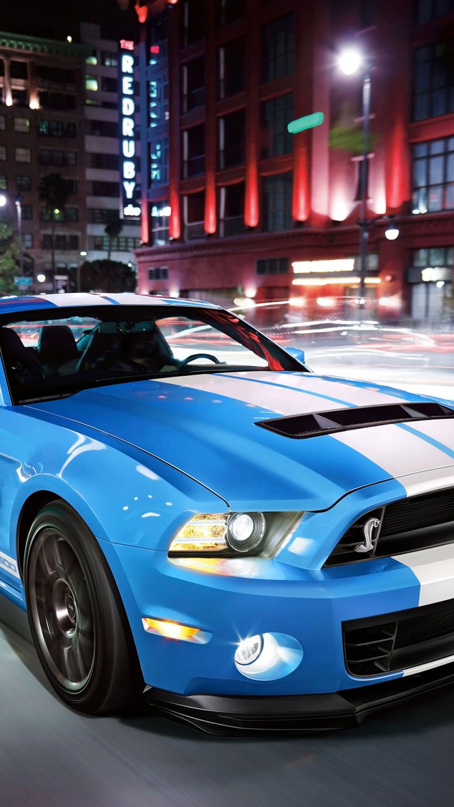 Shelby Mobil Sport Biru Wallpaper Android - 2014 Shelby Gt500 Grabber Blue , HD Wallpaper & Backgrounds