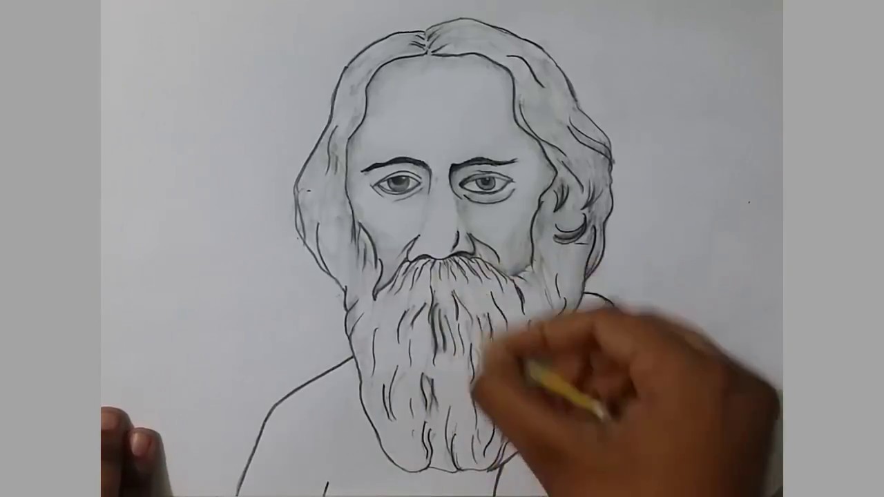 Learn How To Draw A Pictures Of World Poet Rabindranath - Rabindranath Tagore Image For Kids , HD Wallpaper & Backgrounds