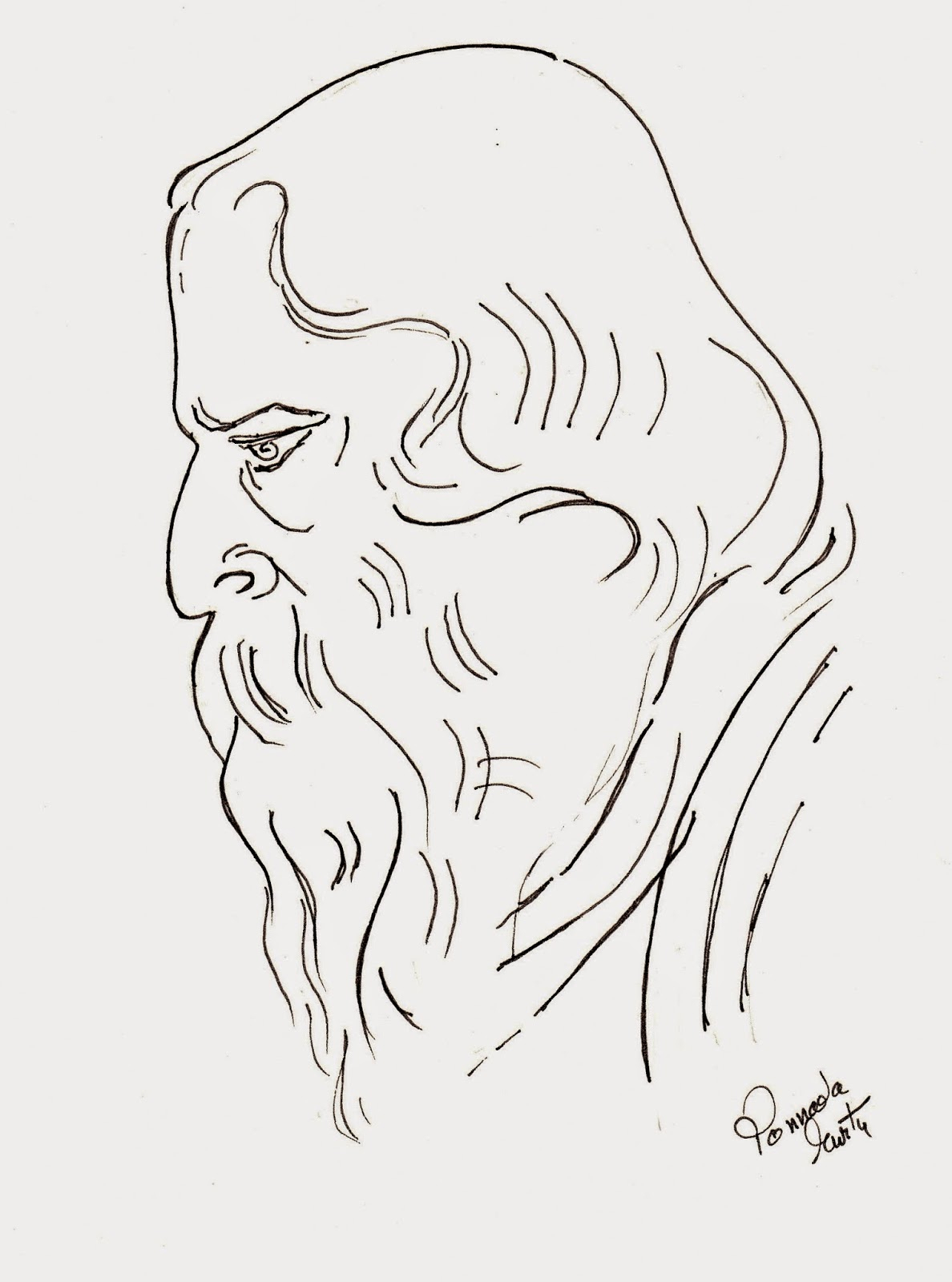 Download Pencil Sketch Picture Of Rabindranath Tagore Pencil